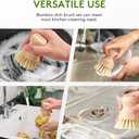 4 Pack Bamboo Dish Brush, Dish Scrubber Brush with Sisal Bristle, Natural Scrub Brush for Kitchen Cleaning Dishes, Pots, Pans, Bottles, Vegetables