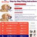 2 Pack Dog Muzzle for Large Dogs, Soft Mesh Breathable Muzzles to Prevent Biting Chewing Grooming, Adjustable Muzzle for Vet Visits Training Walking, Escape-Proof Dog Mouth Cover, Black, L