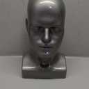 PVC Silver Grey Male Mannequin Head Display Head Stand Wig Display Head Model Men Manikin Head Dolls for Display Headset, Headphone, Game Console, Hats, Wigs Jewellery (Silver Grey) (L90-SG)