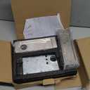 LWZH Privacy Pocket Door Lock Hardware, Hidden Handles, Privacy Pocket Door Lock with Push Automatic Bounce Switch (Silver, Lock with Key)