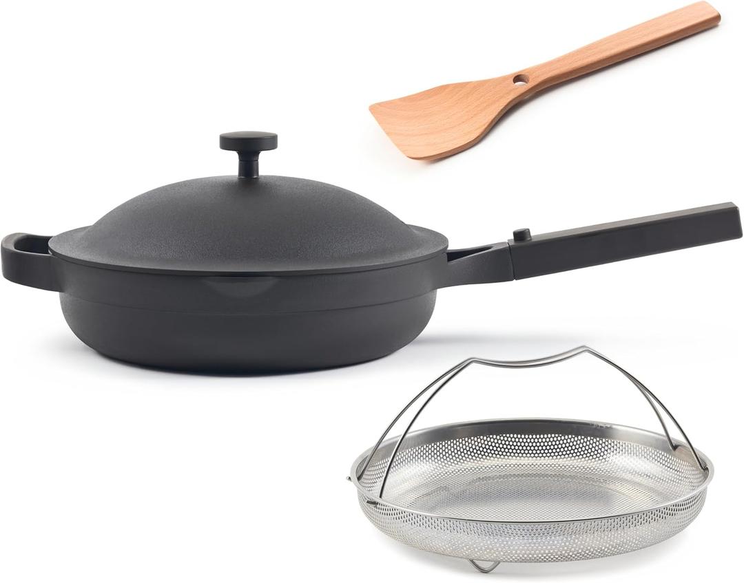 Our Place Always Pan 2.0 | 10.5" Ceramic Pan with Modular Lid, Steamer Basket & Spatula | Patented 10-in-1 Nonstick, Non-Toxic Cookware Made Without PFAS | Induction & Oven-Safe up to 450F | Char