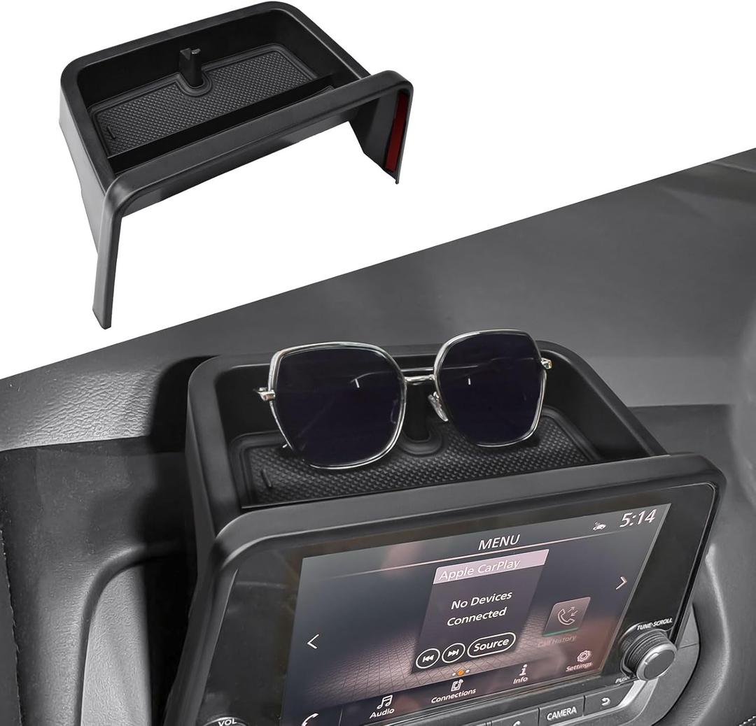Dashboard Storage Tray Compatible with Nissan Rogue 2021-2026 S/SV, 2025-2026 Rock Creek and 2021-2023 SL Accessories, ABS Center Console Behind Screen Organizer (ONLY for 8-Inch Display)