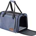 Dog Carrier, ENSOBO Cat Carrier Pet Travel Carrier Bag Airline Approved Folding Fabric Pet Carrier for Small Dogs Puppies and Medium Cats, w/Locking Safety Zippers
