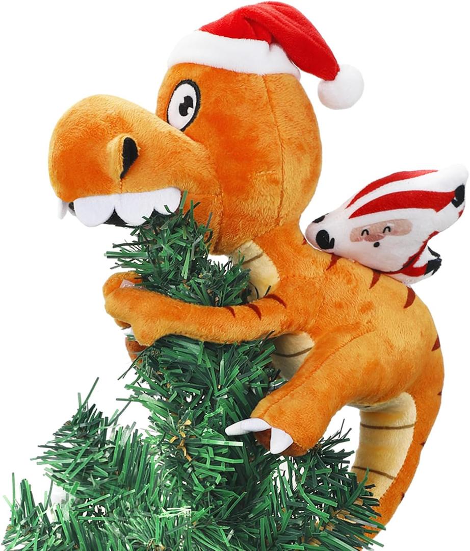 Shappy Christmas Tree Topper 10 x 8 Inch Large Funny Animal Tree Topper Plush Hanging Christmas Ornaments Cute Adorable Xmas Decorations for Holiday Birthday Party Favors