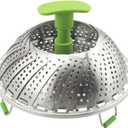 Adjustable Folding Steam Basket, Stainless Steel Vegetable Steamer Stainless Steel Vegetable Steam Basket Strainer and Fruit Basket Folding Expandable Steamers (403 stainless