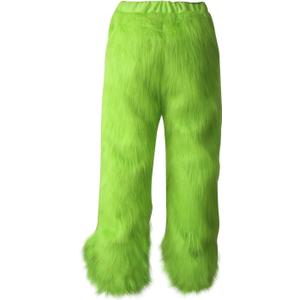 WPOZD Christmas Green Furry Adult Pants Funny Cosplay Costume Props Santa Costume Green Pants For Adult (L/XL(5.57-5.90ft))