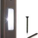 Metal Lighted Doorbell Button, Heavy Duty Metal Wired Door Bell Push Button LED Wall Mounted Doorbell Switch for Universal Garage Door Opener Switch, White Light, Property In Copyright (Bronze)