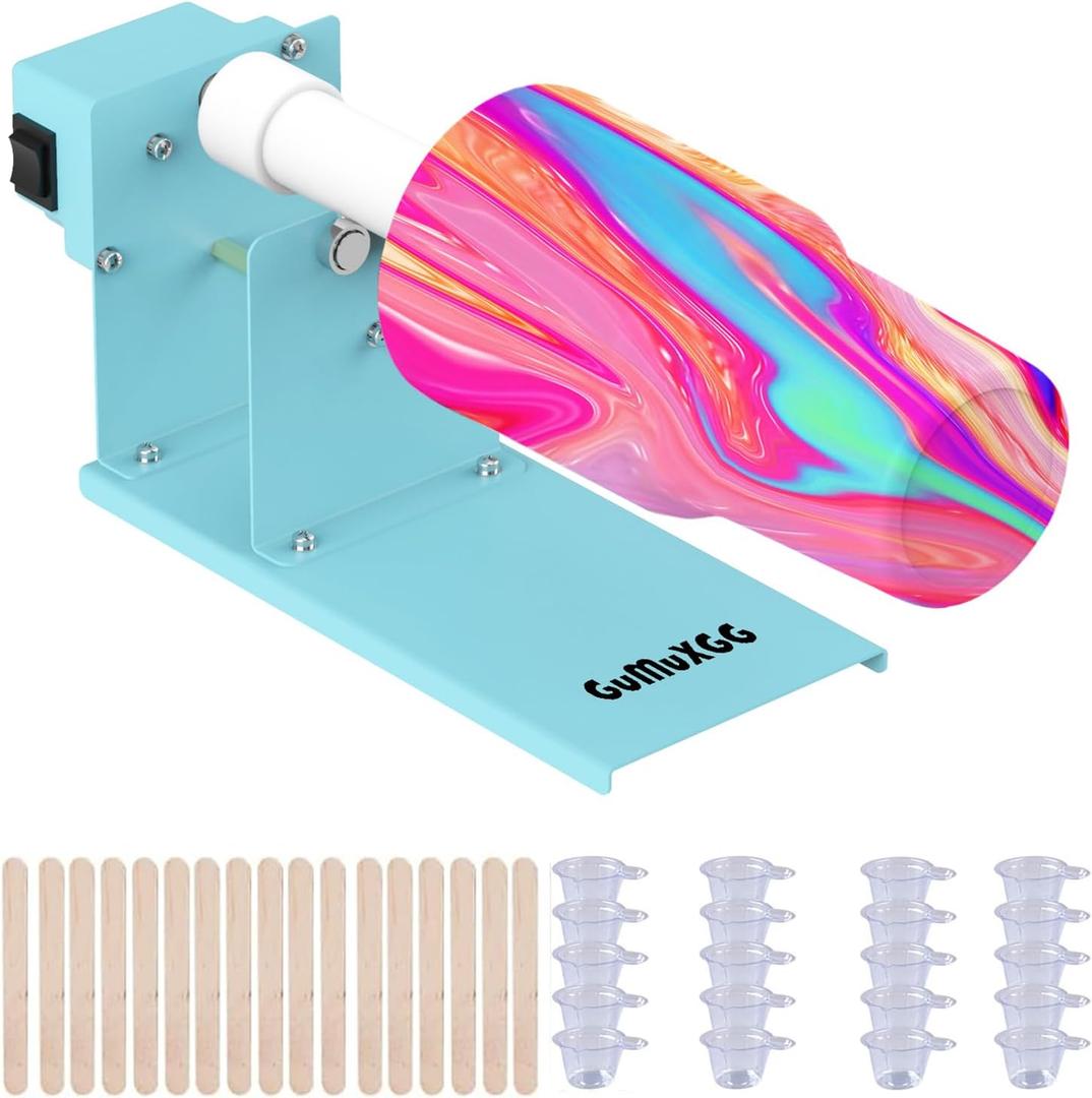 Tumbler Turner Tool for Epoxy Resin Projects, Fits Cups 10-30 oz, Durable Metal Construction (BabyBlue)