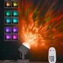 Joyzy Plug-in Dynamic Ocean Wave Table Lamp with Remote Water Ripple Night Light Projector for Room Party Decoration, Color Changing Ambient Lamps, Christmas Decor Lights, Videography Projection