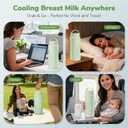 22oz Portable Breast Milk Cooler Bottle-Milk Cooler for Outdoor Travel, Keeps Fresh Cooling for 24+ Hours,Breastfeeding Essentials with 2pcs Bottle for Breastmilk Storage (Mint-Green)