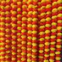 Artificial Marigold Garland for Decorations - 5 feet Marigold Strands for Diwali, Day of Dead, Dia de Los Muertos, Christmas Garlands (Lemon & Dark Orange)