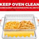Air Fryer Basket for Oven, Air Fryer Basket and Stainless Steel Baking Tray Pant Oven Air Fryer Pan Rack for Cooking Baking Dishwasher and Broiling