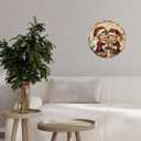 Round Metal Sign Christmas Wreath Vintage Festive Art Farmhouse Decor for Home Kitchen Bar Cafe Bedroom 12 * 12inch