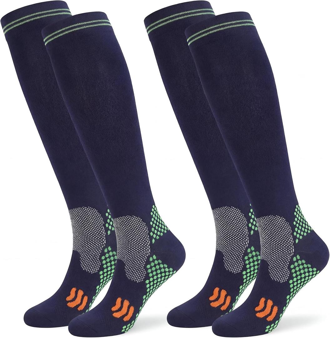 Compression Socks (2/3 Pair) for Men and Women 20-30 mmHg Regular and Plus Size Compression Scoks:Size S-7XL