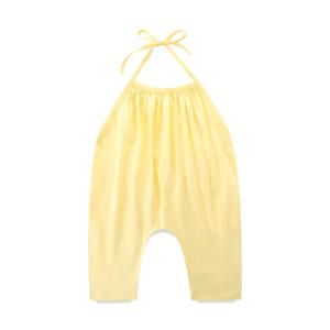 JingleBaBa Girls Lace Up Slouch Jumpsuit Casual Sleeveless Romper Kids Strap Overalls With Side Pockets 4-5T