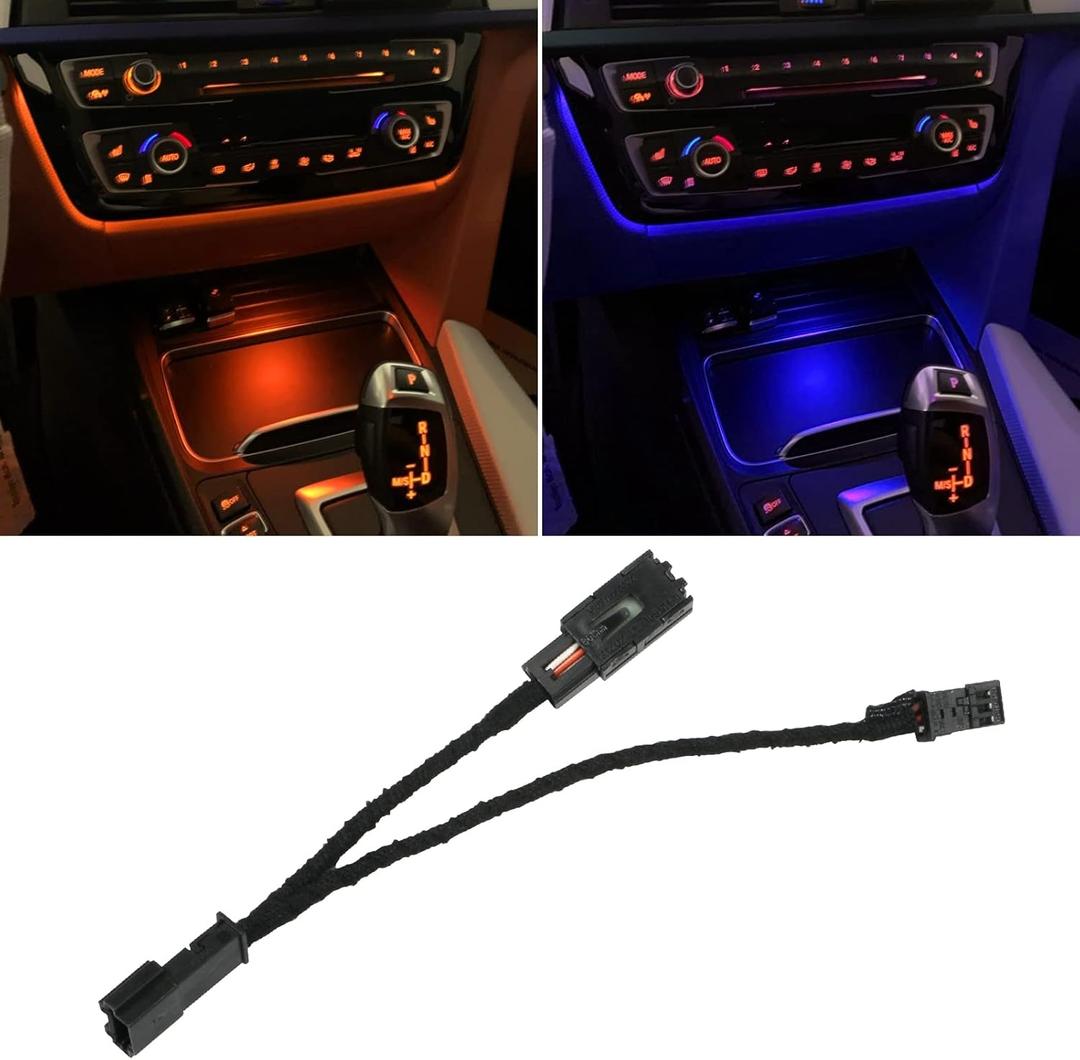 Jaronx Compatible with BMW LED Console Ambient Light for 1' F20 F21, 2' F22 F23, 3' F30 F31 F80, 4' F32 F33, Center Console Ambient Lights LED with Dual Color Lighting (Cup Holder Light)