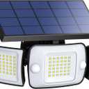intelamp Solar Outdoor Lights,6000mAh Motion Sensor with Dual Sensors, Waterproof Solar Flood Lights 270Wide Angle for Outside with 3 Modes
