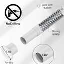 Tension Curtain Rod by EZFurni, 42-123 Inches, Heavy Duty Tension Rods for Windows, Adjustable Spring Loaded Curtain Rods No Drilling, Renter Friendly, Hold Up Blackout Curtains and Non Slip, White