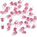 Adorox (144 Pieces) Pink Acrylic Baby Pacifiers Baby Shower Decoration Table Scatter