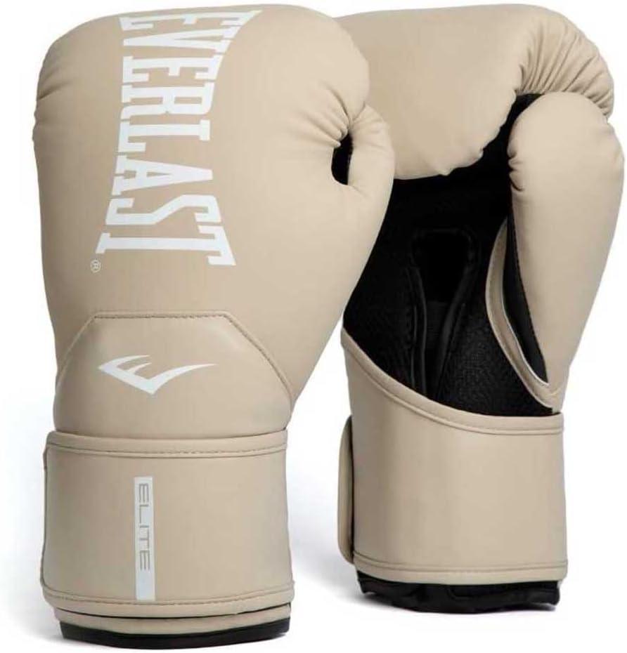 Everlast Elite 2 Boxing Gloves, Pro Training Gloves for Men and Women, Secure Fit Hook and Loop Closure & Ventilation, Heavy Bag & Speedbag Training (Tan, 10oz)