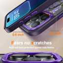 FUNMIKO for iPhone 16 Pro Max Case with Privacy Screen Protector, Wireless Charging Compatible, Shockproof Translucent Matte Cover - Cute Floral Design Phone Case for Women Girls - Elegant Lavender