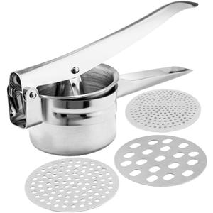 Zerodeko 1set Stainless Steel Potato Ricer and Masher Multi-functional Kitchen Tool for Mashing Potatoes Sweet Potatoes and More Easy to Clean Comfortable Grip for Smooth Purees