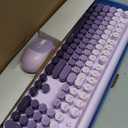 MageGee V920 Wireless Keyboard and Mouse Combo, 2.4G Full-Sized Retro Typewriter Keyboard with Round Keycaps & Auto-Sleep Mode, Cute Computer Keyboard and Cordless Optical Mouse for Laptop/PC (Purple)