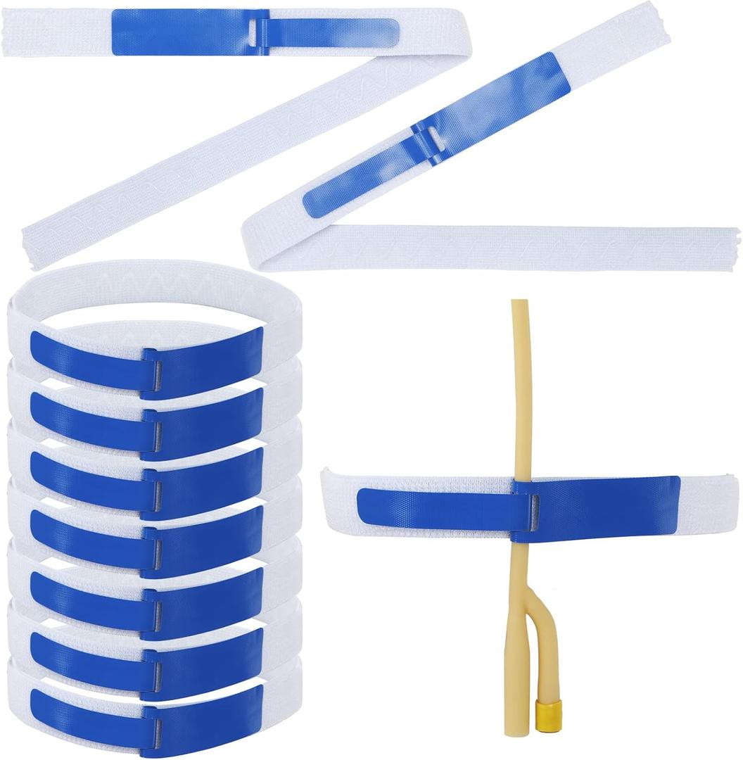 Sosation 10 Pack Foley Leg Strap Catheter Holder Anti Slip Urinary Legband Holder Catheter Supplies Leg Strap Anti Irritation Silicone Grip