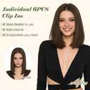 Benehair 6PCS 6 Clips In Human Hair Extensions Natural Black Short Straight Mini Clip Ins Real Remy Clip On Hairpin Hairpiece For Women 10inch 30g #1B