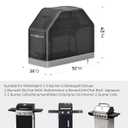 600D BBQ Grill Cover for Outdoor Grill 52inch, Heavy Duty, Waterproof, Weather Resistant, UV & Fade Resistant with Adjustable Drawstring, Gas Grill Cover (Black)