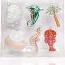 Christmas Ornaments Tree Set- 6pcs Beautiful Handmade Christmas Ornaments Plastic Blown Ornaments 6PCS Beach Decorations