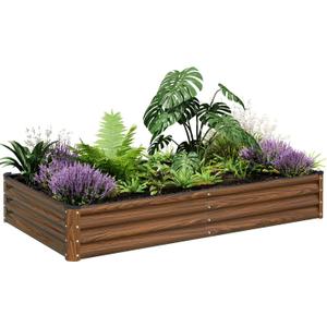 SnugNiture Galvanized Raised Garden Bed 6x3x1FT Outdoor Large Metal Planter Box Steel Kit for Planting Vegetables, Flowers
