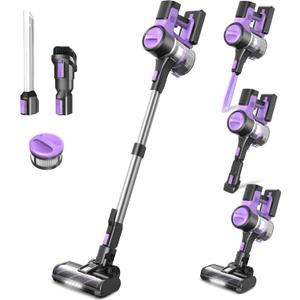 DEVOAC Cordless Vacuum Cleaner for Home, 45Kpa Lightweight Stick Vacuum with Powerful Suction, Rechargeable Battery Up to 50mins, Handheld Vacuum Cleaners for Hardwood Floor, Carpet, Pet Hair (Violet)