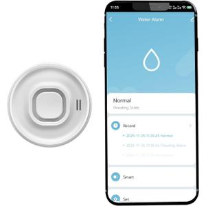 100dB Loud Wireless Water Leak Detector, WiFi Water Leak Sensor for Kitchen Bathroom Basement, Floor & Pipe Drip Alert