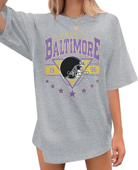 Oversized Football Shirts Women Game Day Tshirt Football Outfits Team Fan Gifts Tee Tops L