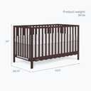 Dream On Me Synergy Wave 5-in-1 Convertible Crib, GREENGUARD Gold, Chocolate Chip