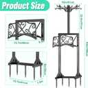 Garden Hose Holder, Freedstanding Heavy Duty Garden Water Hose Holder Stand with 2 Shepherds Hooks, Detachable Metal Hose Storage Hanger Rack for Outside Yard Lawn Farm