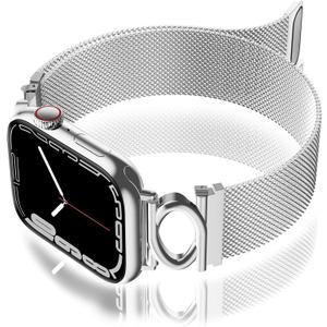 Magnetic Mesh Metal Band Compatible with Apple Watch 10, Dressy C Shaped Buckle Milanese Bracelet Stainless Steel Adjustable Strap Replacement for Apple Ultra Series 9/8/7/6/5/4/3/2/1/SE Women Men
