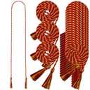 24 pcs Graduation Honor Cords 68" Grad Braided Honor Cord with Tassel Honor Rope Grad Cords Bulk for Graduation Students Bachelor Master Doctoral Gown Grad Decor (Burgundy and Gold)