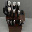 Astercook Kitchen Knife Set, 15 Piece Knife Block Sets with German 1.4116 Steel Sharper and Rust Proof, Full Tang Knives Set with Ergonomic Nylon Handle, Dishwasher Safe Black