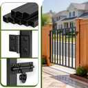 Deck Gate Outdoor, 36''H x 48''W Metal Porch Gate Kit with Latch and Hinge, Heavy Duty Steel Anti-Rust Fence Door for Deck Railing Patio Garden Yard, Black
