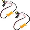 2 PCS Car H11 LED Canbus Decoder, 50W 6ohm LED Light Resistor Anti-Flicker Eliminator, Resistor Decoders Error Free Harness, for H11 Model Bulbs (Black)