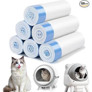 120 Count Cat Litter Box Liners for Fumoi and Fsitego Self Cleaning Litter Box, Extra Thick Heavy Duty Cat Litter Bags Replacement, 34 Gallons of Capacity