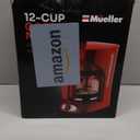 MUELLER HOME 12-Cup Red Coffee Maker - Perfect for Home or Office, Borosilicate Carafe, Auto-Off, Reusable Filter, Anti-Drip, Keep-Warm Function, Clear Water Level Window, Red Kitchen Accessories