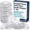 STRONGEST HOME Wall Protector for Door Knobs, 2-Inch - Clear Self-Adhesive Door Stopper Guards - Quiet Rubber Bumpers for Wall Protection, 20-Pack