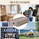 Twin Air Mattress with Built-in Pump - 18" Height Self-Inflating Blow Up Bed for Guests, Camping & Home Use, Waterproof Inflatable Mattress with Carry Bag - Portable Single Airbed (18" Khaki)