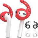 AhaStyle 3 Pairs AirPods Ear Hooks Cover Silicone Accessories Compatible with Apple AirPods and EarPods Headphones(Black,White,Red)