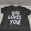 Medium Black  Women's Christian Faith TShirt  God Loves You