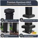 Egadis 2.56 in. x 2.56 in. x 39 in. Porch and Deck Railing Post with Light, Aluminum Railing Post, Textured Outdoor AAMA 2604 Powder-Coat Finish Stair Post for Decks, Porches & Balconies (1 Post)