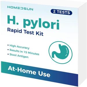 2 Pack H. Pylori Stool Antigen Test Kit at-Home Helicobacter Pylori Detection Non-Invasive Fecal Rapid Test Easy to Use Results in 15 Minutes